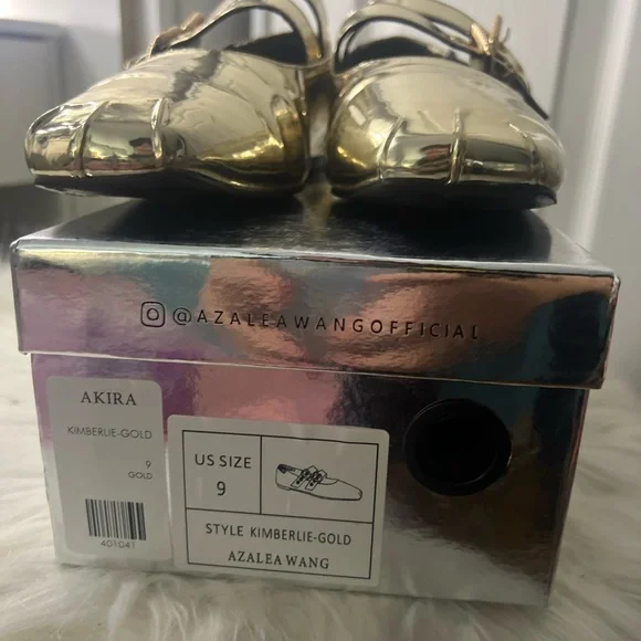 AZALEA WANG KIMBERLIE GOLD BALLET FLAT - Picture 3 of 7